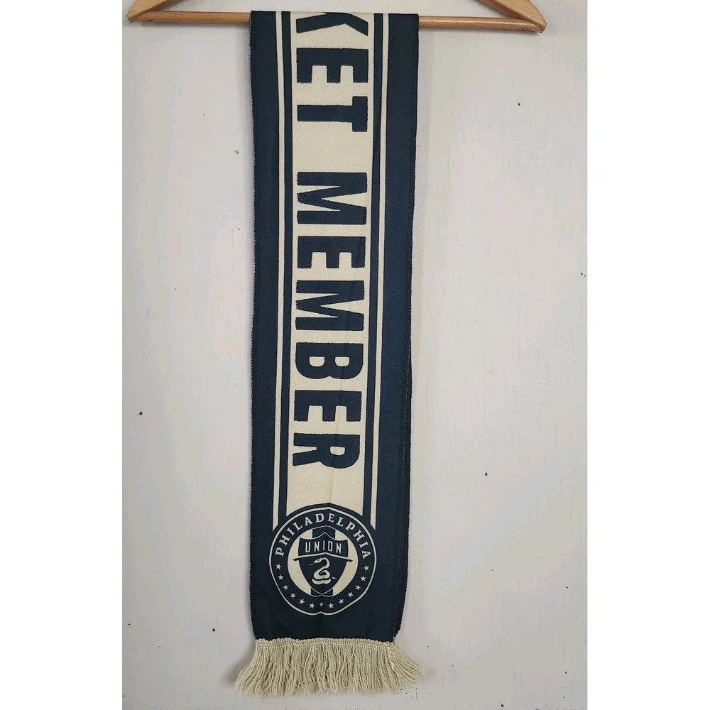 Philadelphia Union MLS Soccer Season Ticket Member Fringed Scarf 10 Seasons